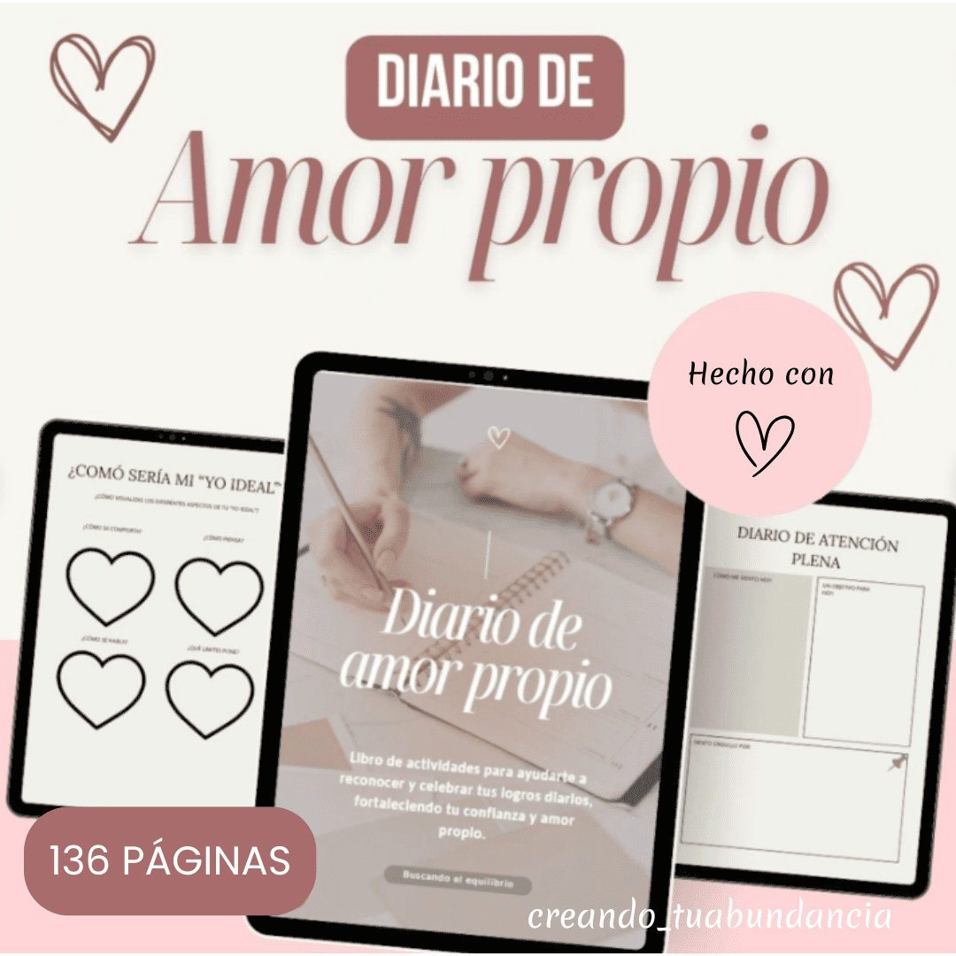 🫂Diario de Amor Propio + Cuidado Personal (136 páginas)