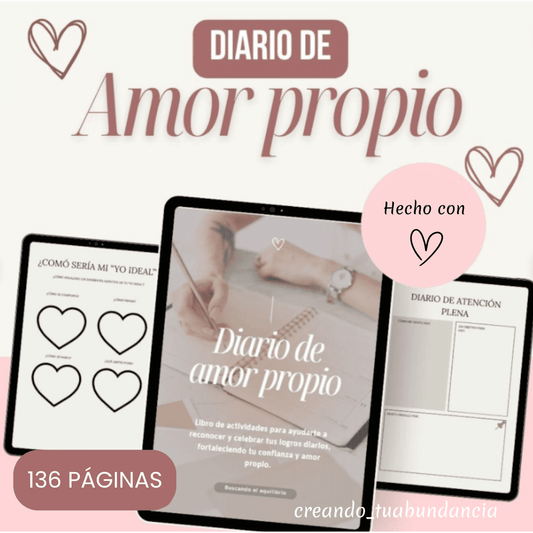 🫂Diario de Amor Propio + Cuidado Personal (136 páginas)