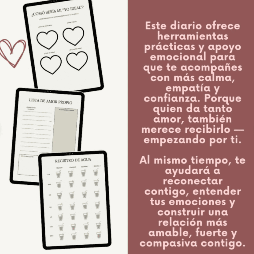 🫂Diario de Amor Propio + Cuidado Personal (136 páginas)