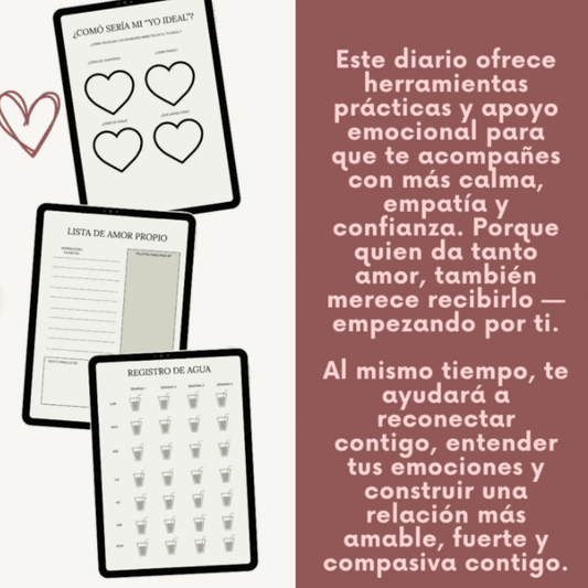 🫂Diario de Amor Propio + Cuidado Personal (136 páginas)